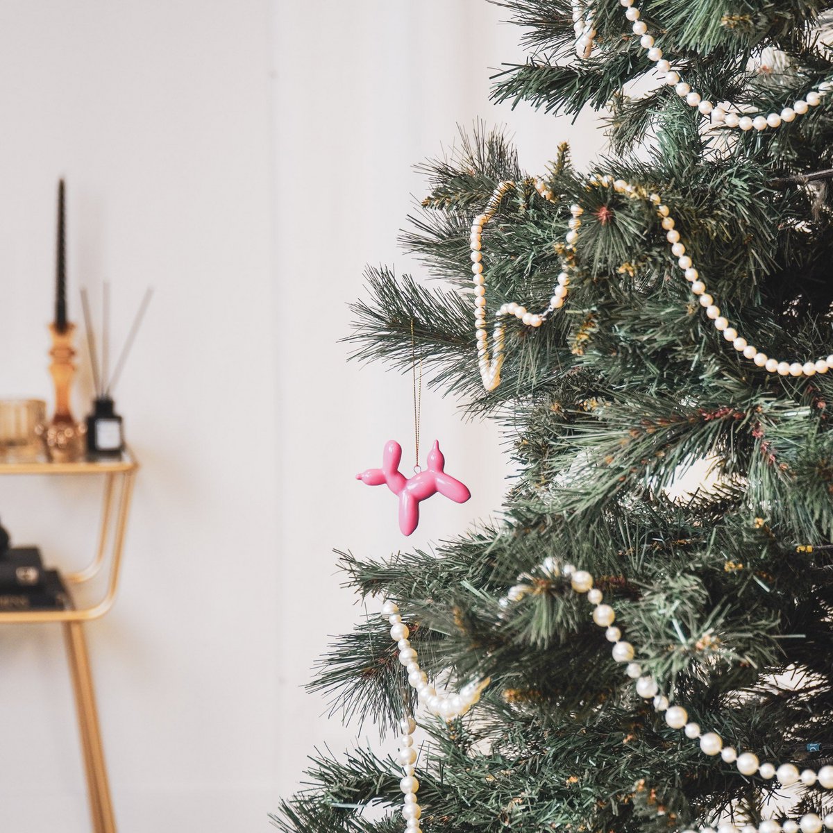 Ornament - Balloon Dog Hanger - Ceramics - Pink - 6,5x3x6cm