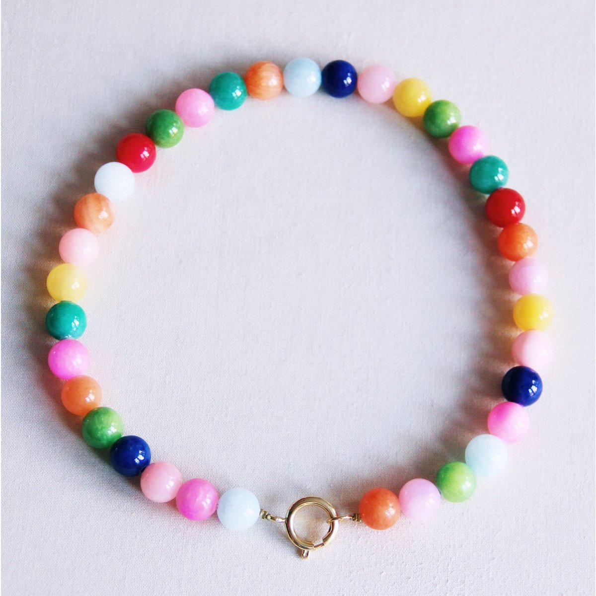 Natuurlijke stenen kralen ketting xl - meng kleur