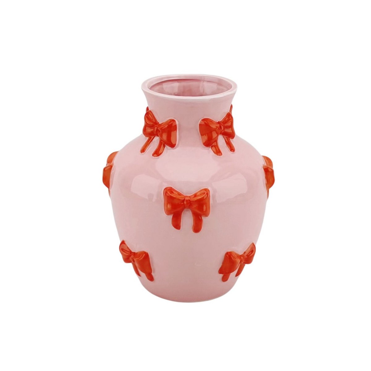 HOUSEVITAMIN Vaas - Bloemvaaslinten - roze/oranje - 14x14x19cm
