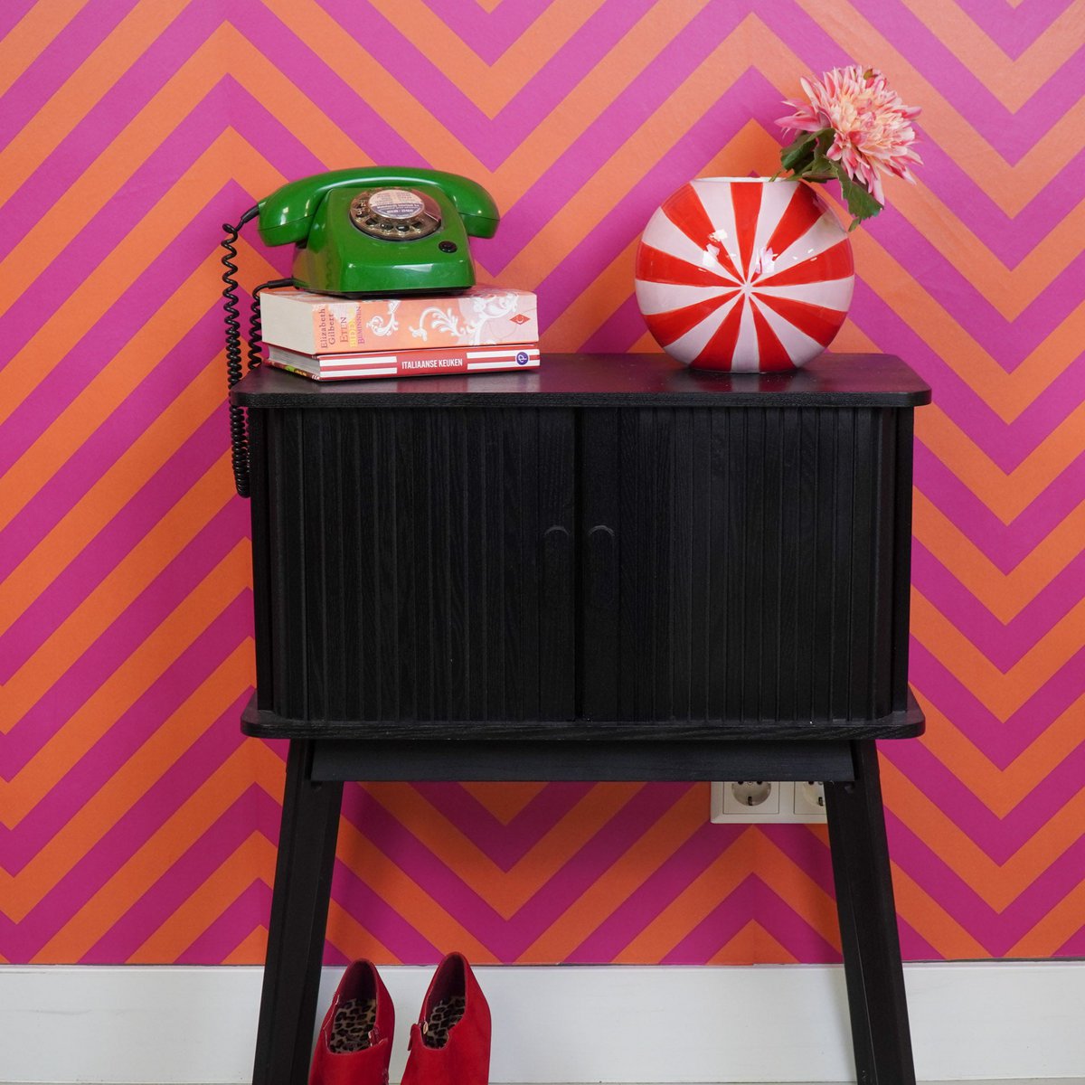 HOUSEVITAMIN Vaas - Bloemvaas Swirl - Rood/roze - 20x20x20cm