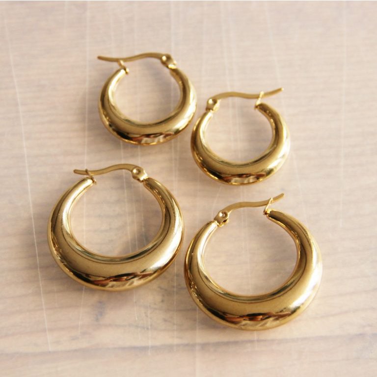 BAZOU creool 30mm “breed” – goud