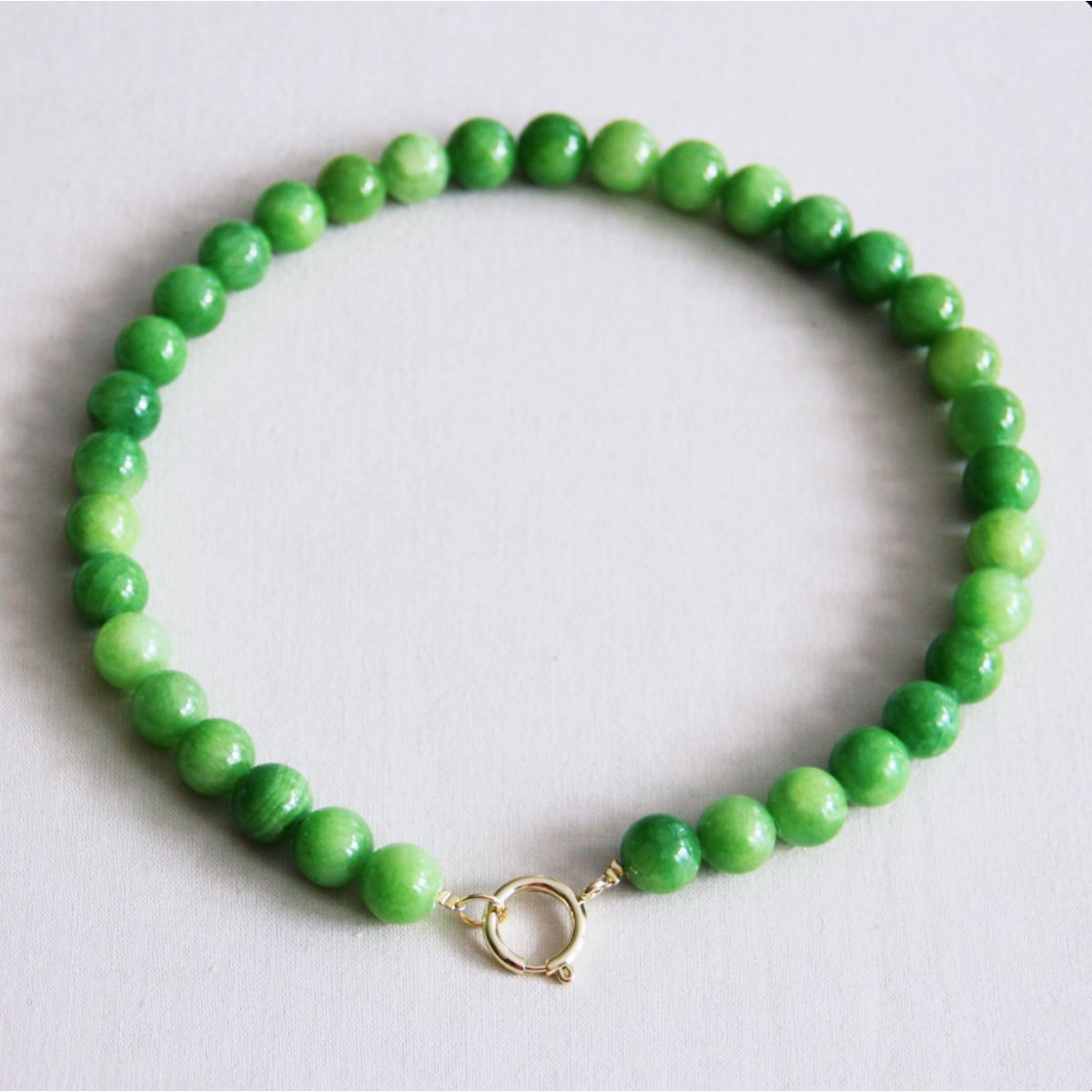 BAZOU Natuurlijke stenen kralenketting xl - groen