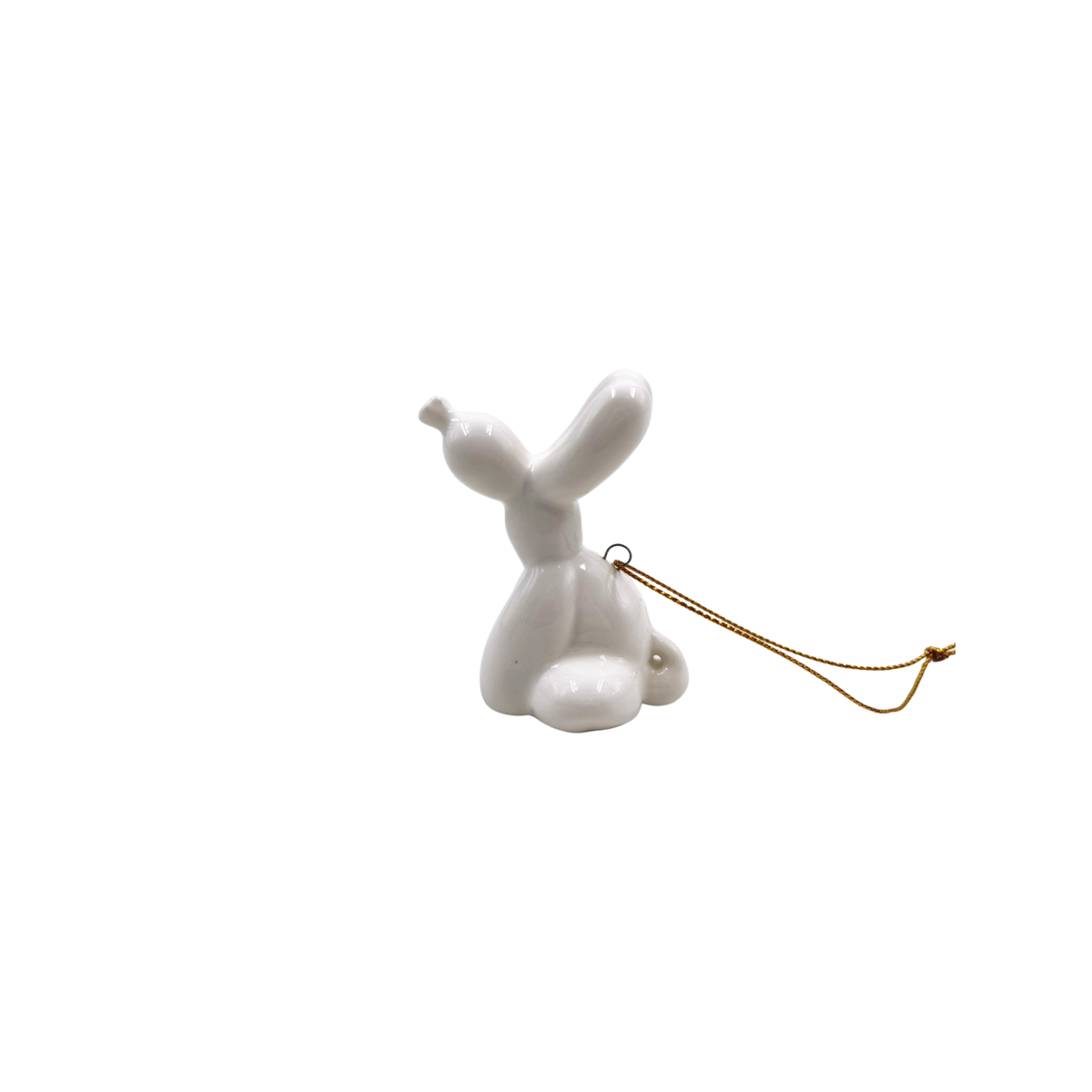 Ornament - Balloon Dog Hanger - Ceramics - White -5,5x6,5cm