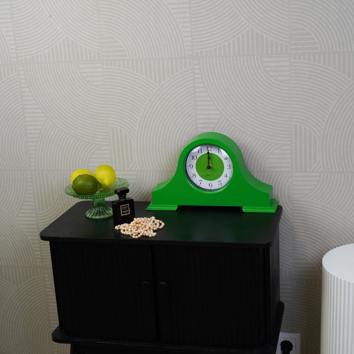 HOUSEVITAMIN Klok - mantel klok - groen - 36x8,5x20 cm