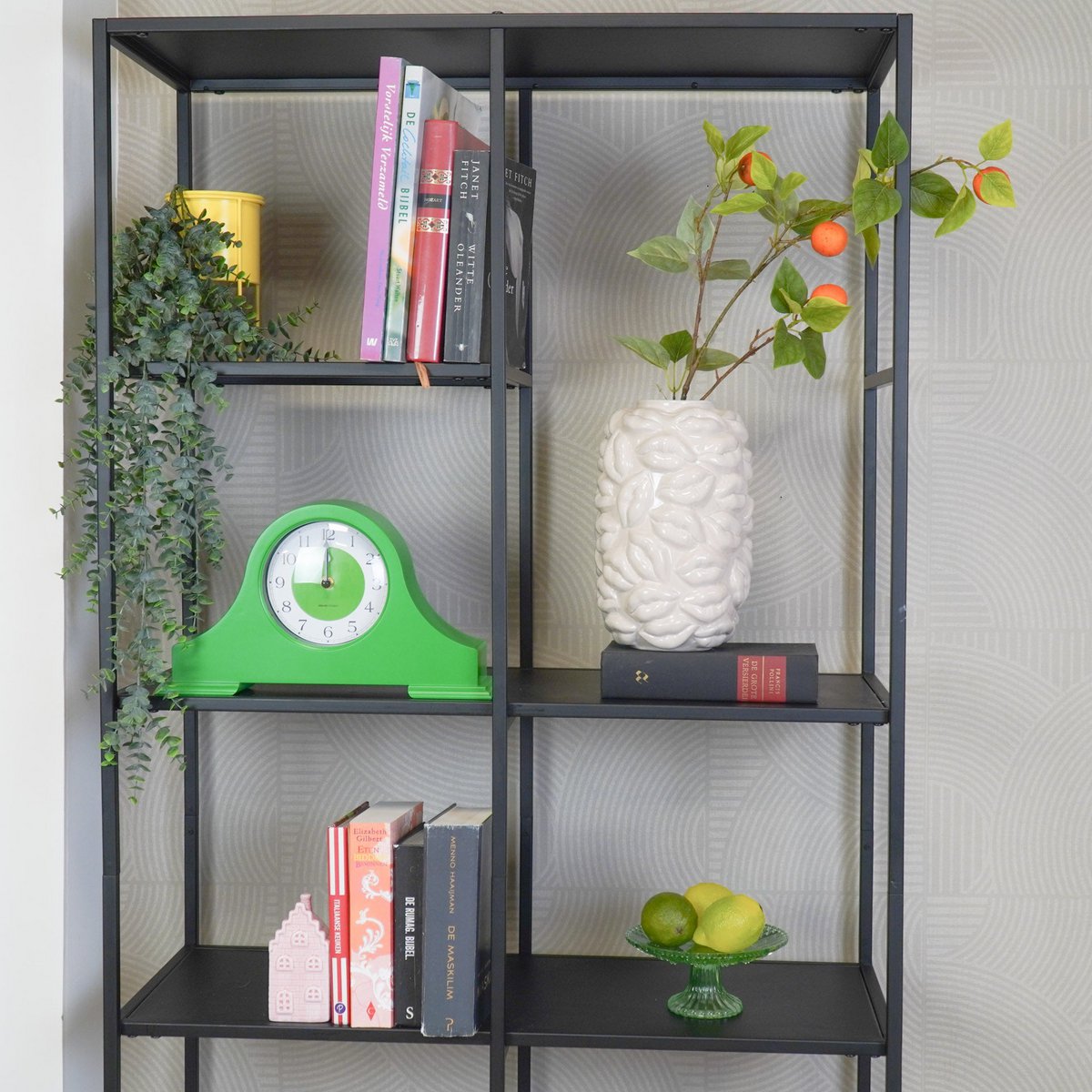 HOUSEVITAMIN Klok - mantel klok - groen - 36x8,5x20 cm