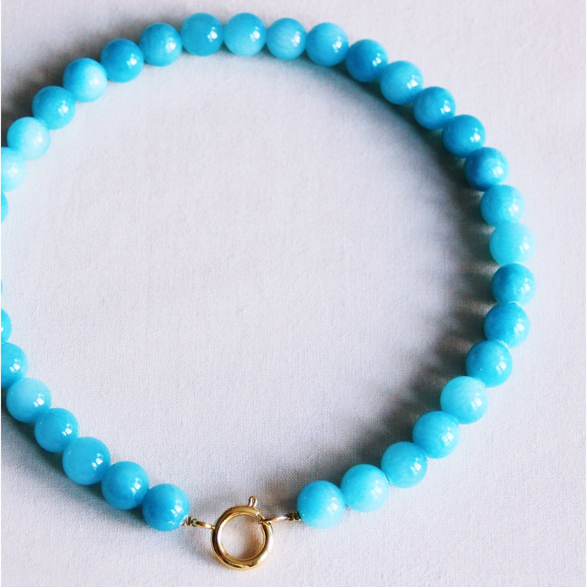 BAZOU Natuurlijke stenen kralenketting xl - turquoise