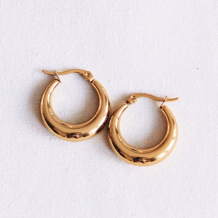 BAZOU RVS oorbellen 19mm – gold