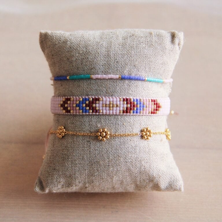 BAZOU Miyuki armband kleurblokkering - lila/mint/paars