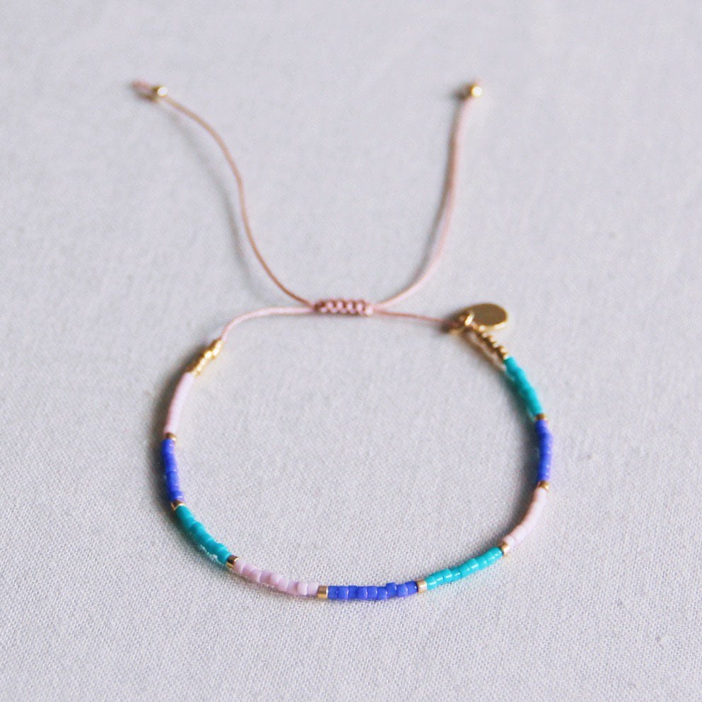 BAZOU Miyuki armband kleurblokkering - lila/mint/paars