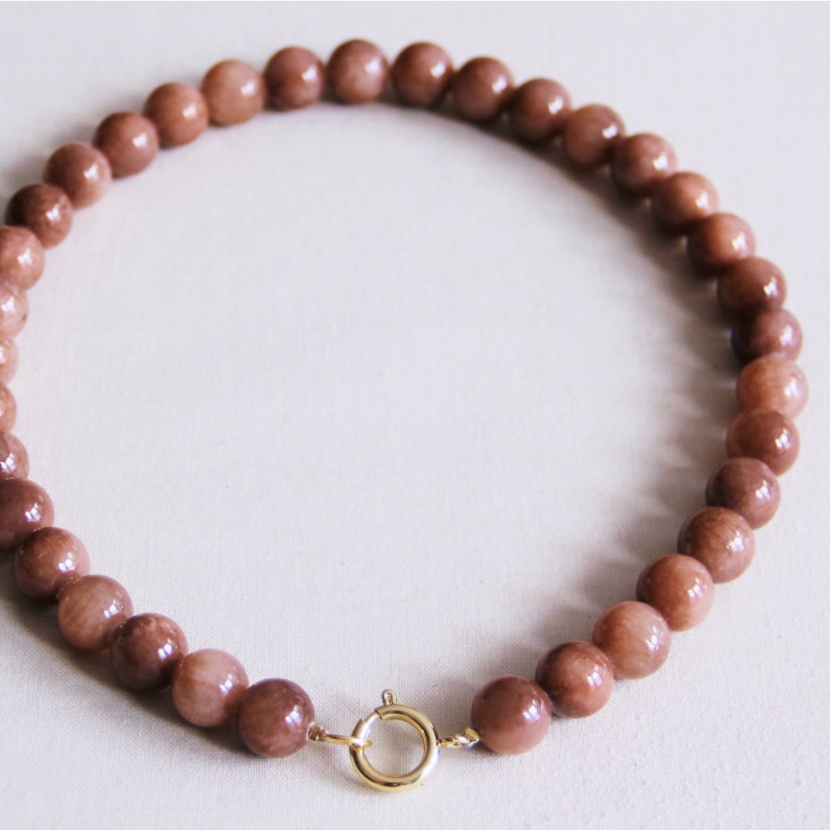 BAZOU Natuurlijke stenen kralenketting xl - bruin