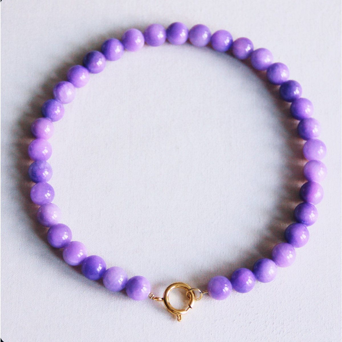 Natuurlijke stenen kralenketting xl - paars