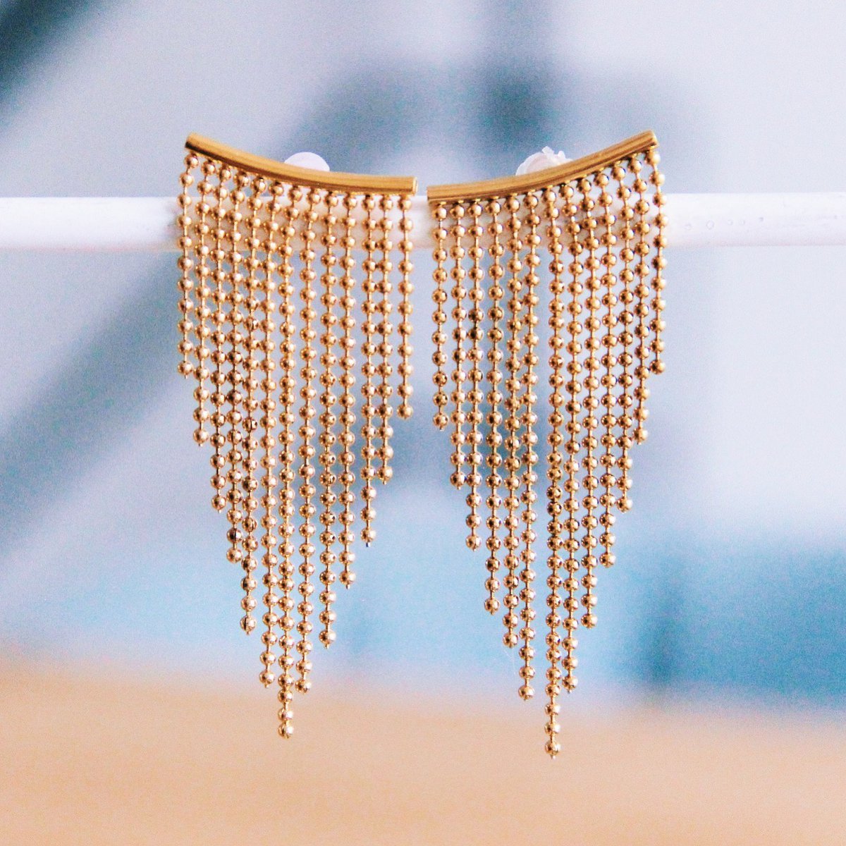 BAZOU Statement oorbel waterval 'ballchain'