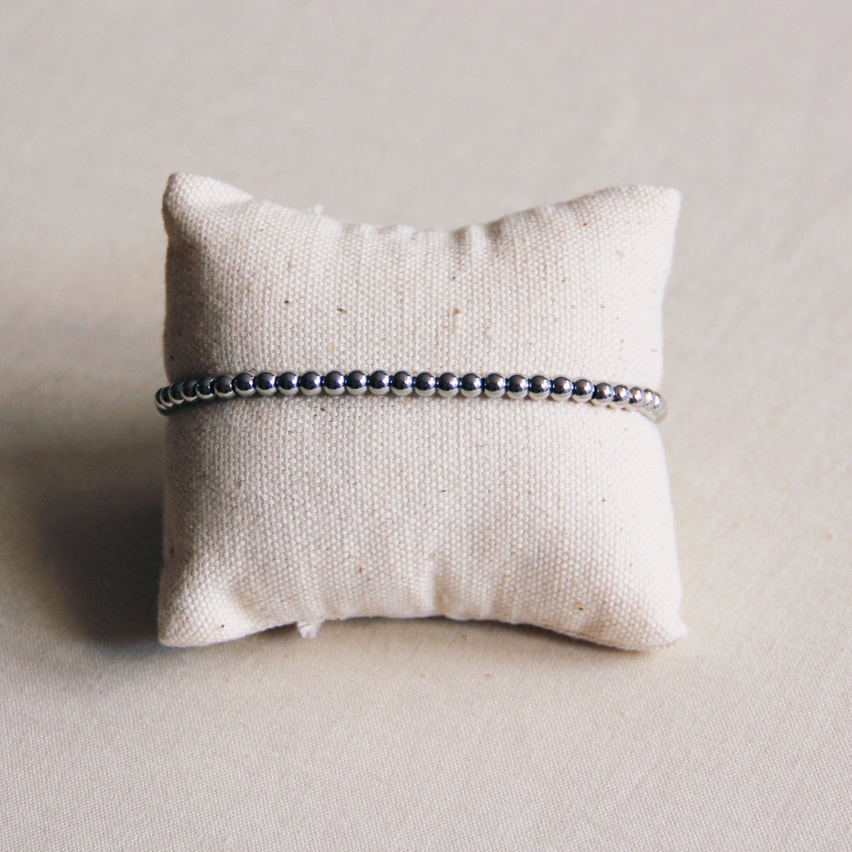 BAZOU Stalen kralenarmband - zilver