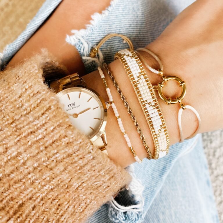 BAZOU Stalen "twisted" armband klein – goud