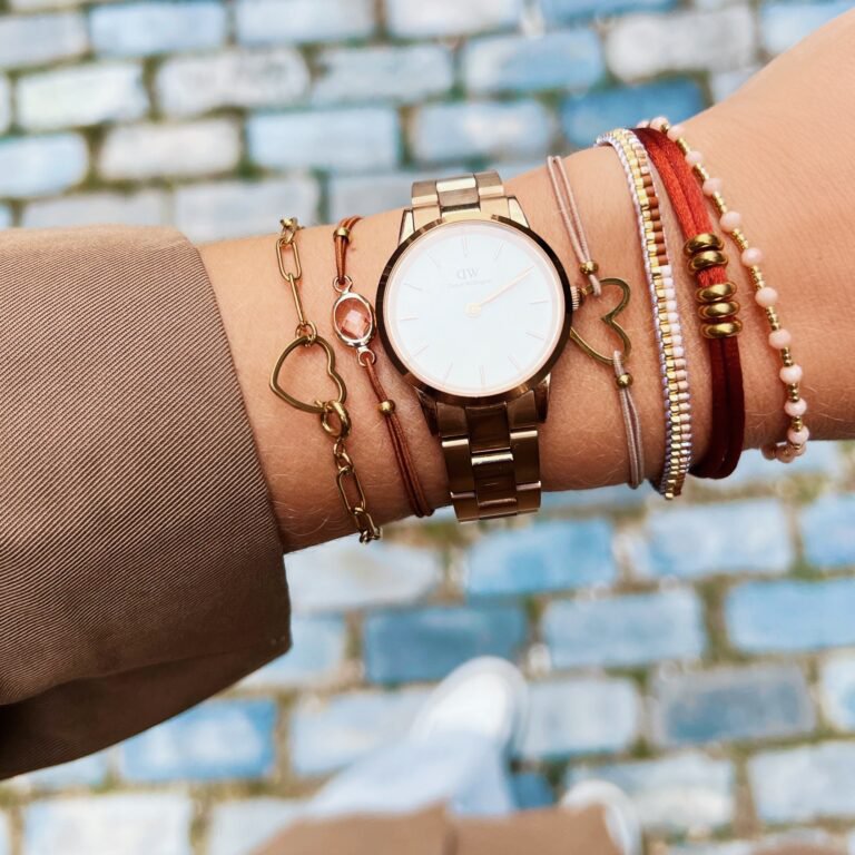 D-keten armband met open hartvergrendeling-goud