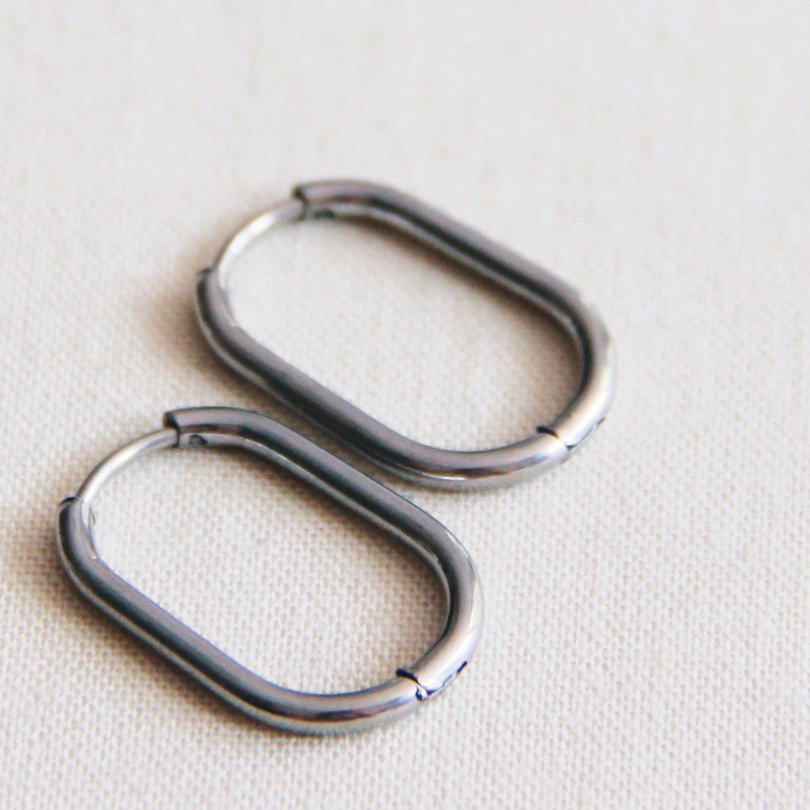 BAZOU creool ovaal 21mm "basic" - zilver