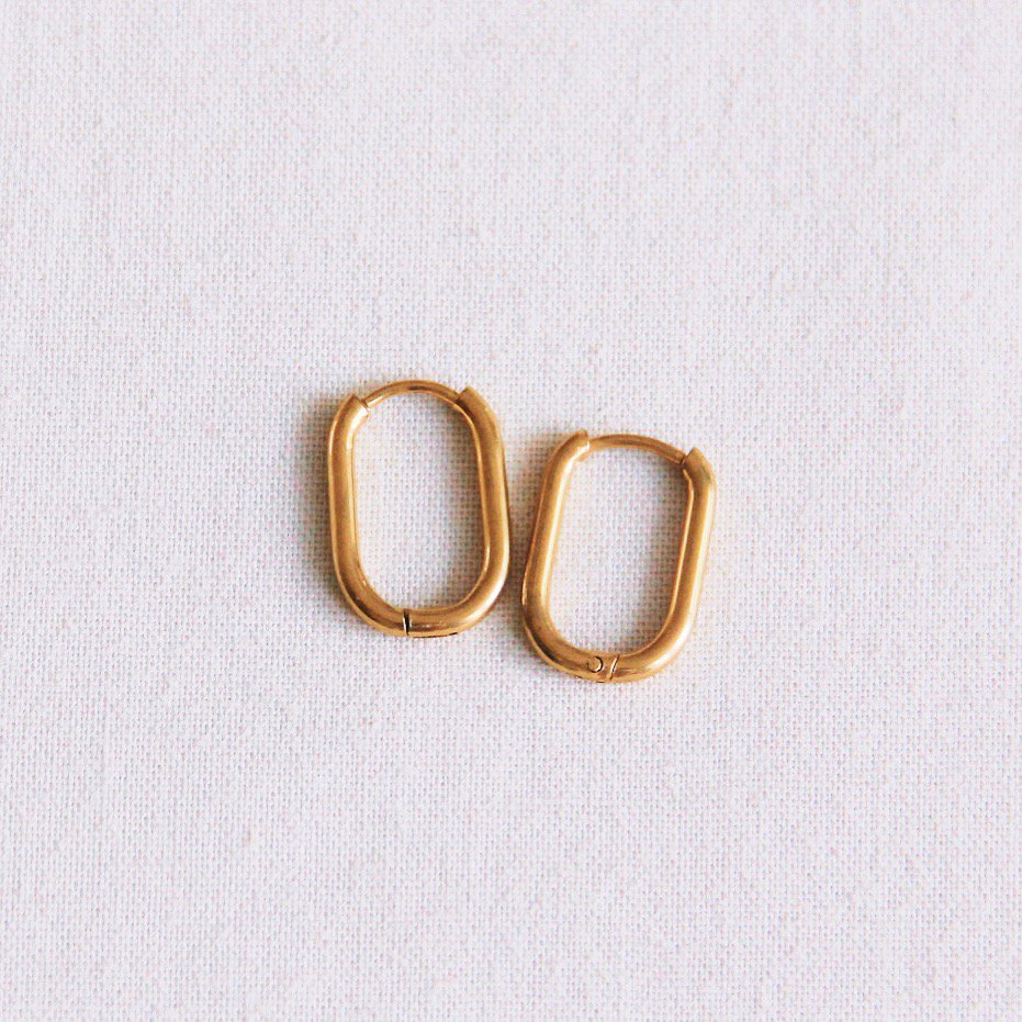 BAZOU creool ovaal 16mm "basic" - goud
