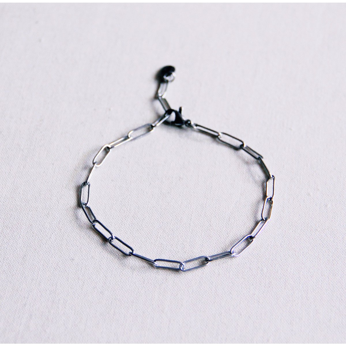 BAZOU Stalen armband met D-ketting - zilver
