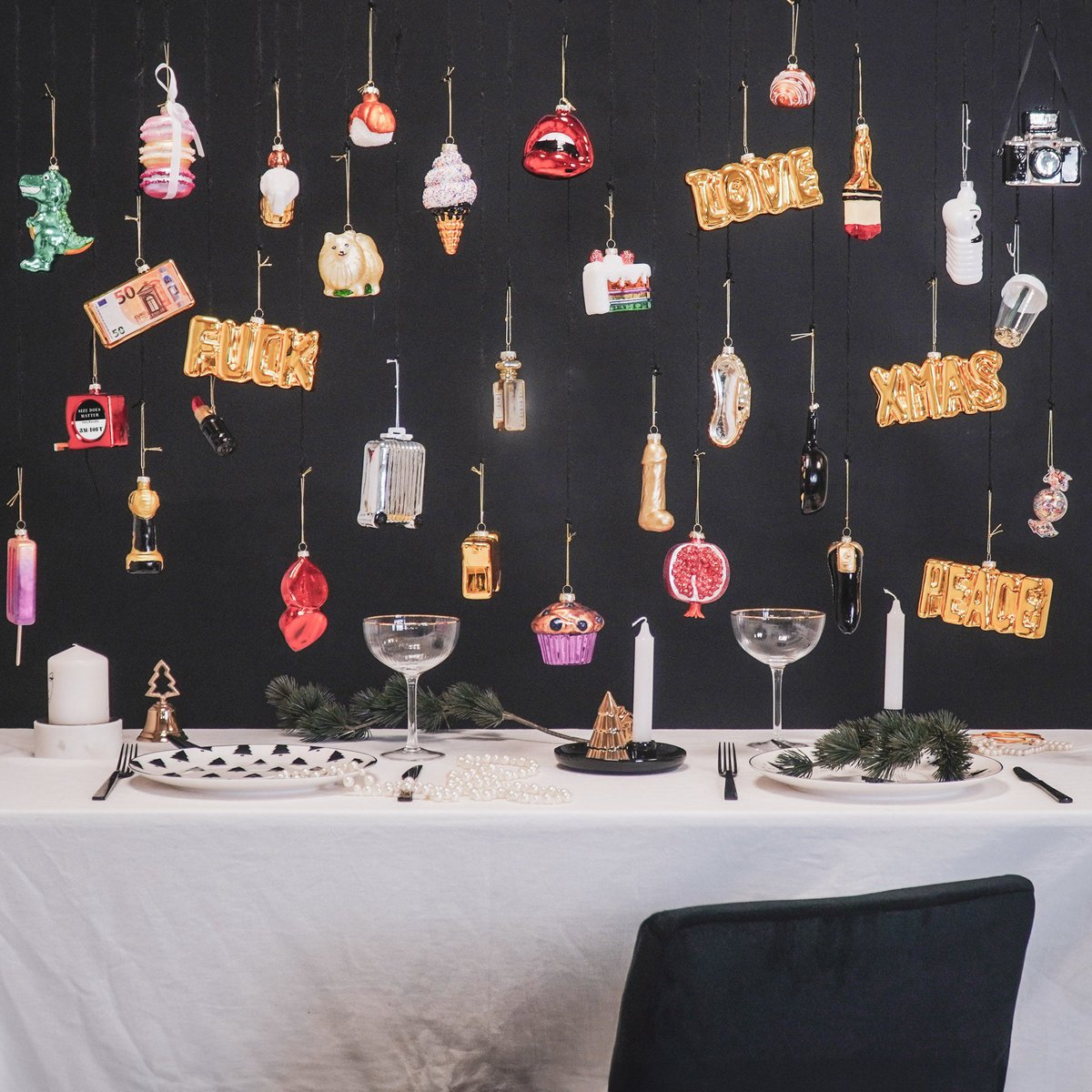 Kersthanger - Macaron - Glas - 7x7x10,5cm