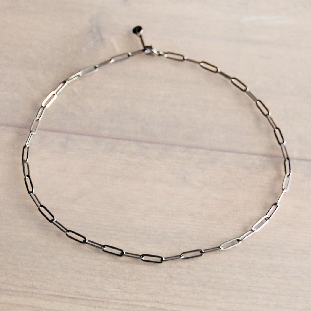 BAZOU Roestvrijstalen d -keten ketting - zilver