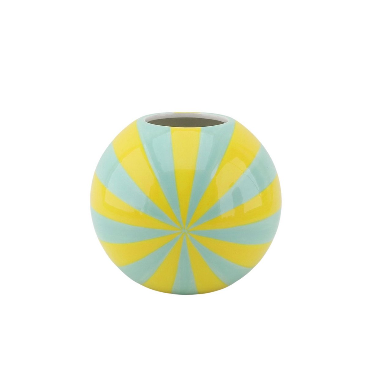 HOUSEVITAMIN Vaas - Bloemvaas Swirl - Geel/Mint - 20x20x20cm