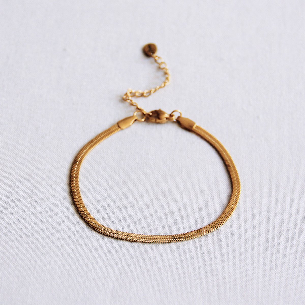 BAZOU Stalen armband “platte slang” - goud