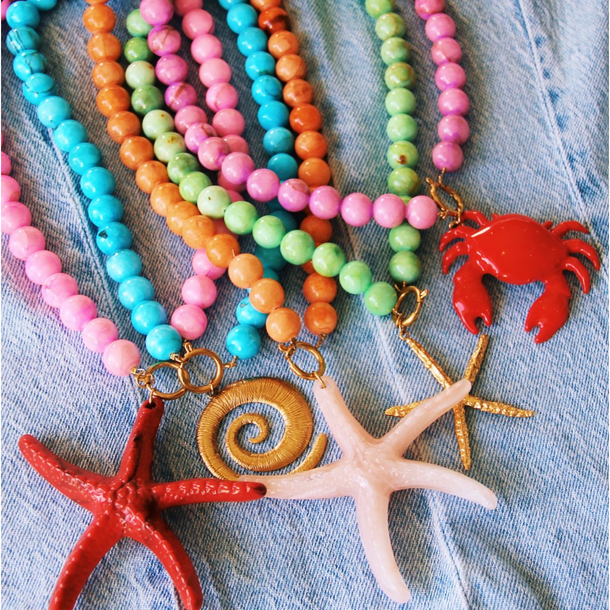 BAZOU Natuurlijke stenen kralenketting xl - turquoise