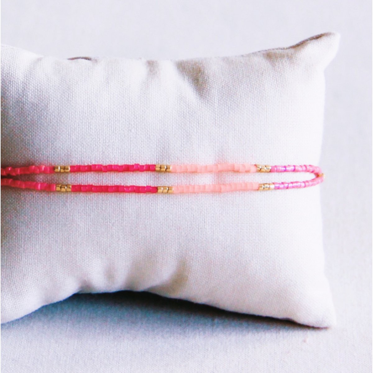 Double Miyuki Anklet - Roze mix