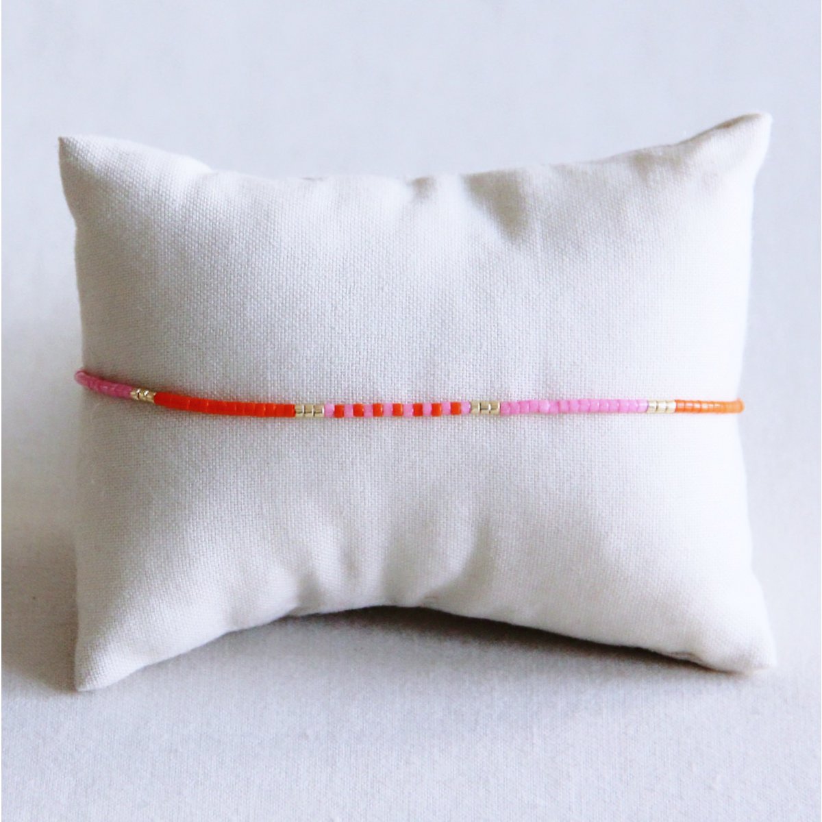 Miyuki armband roze/oranje