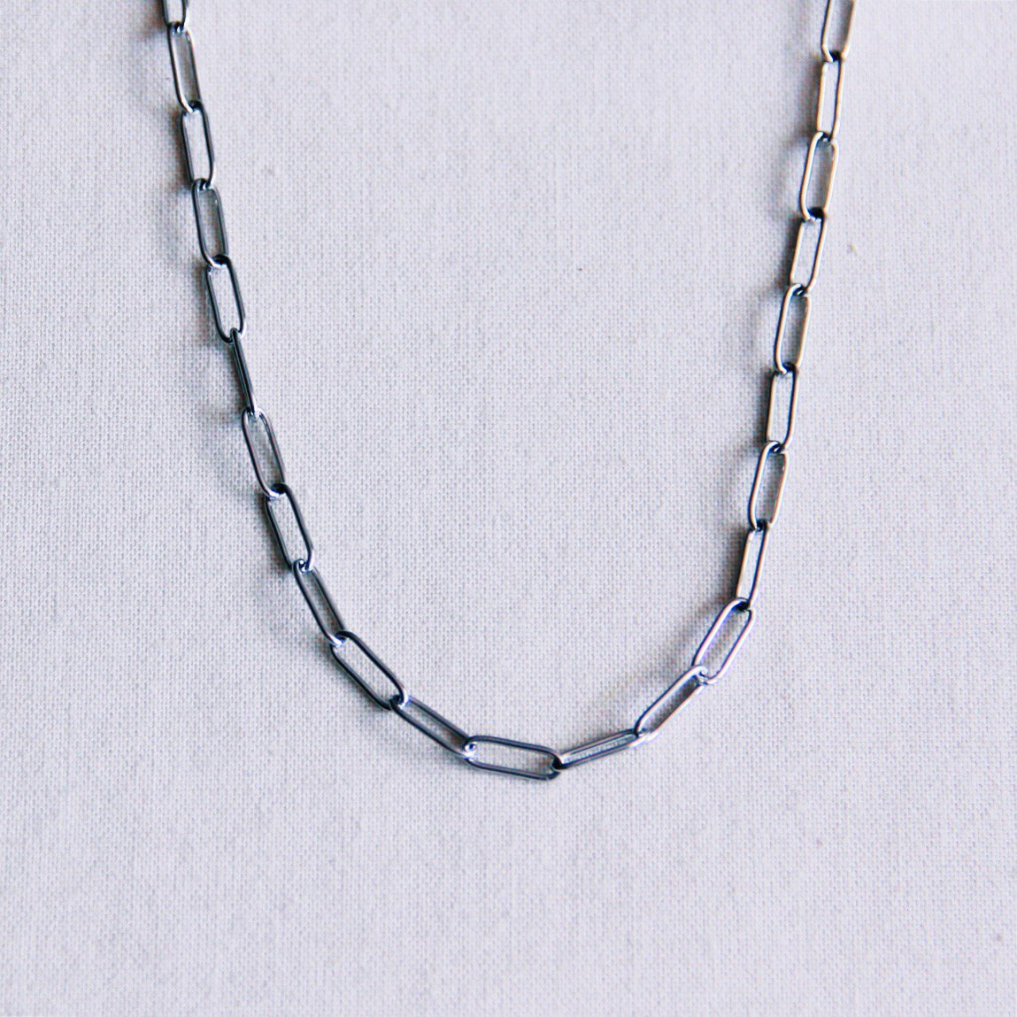 BAZOU Roestvrijstalen d -keten ketting - zilver
