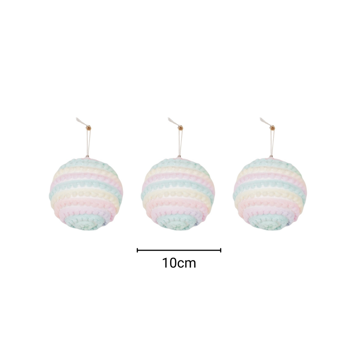 Kersthangers- Kerstballen- Schuim- Eenhoornkleuren -S3- 10cm