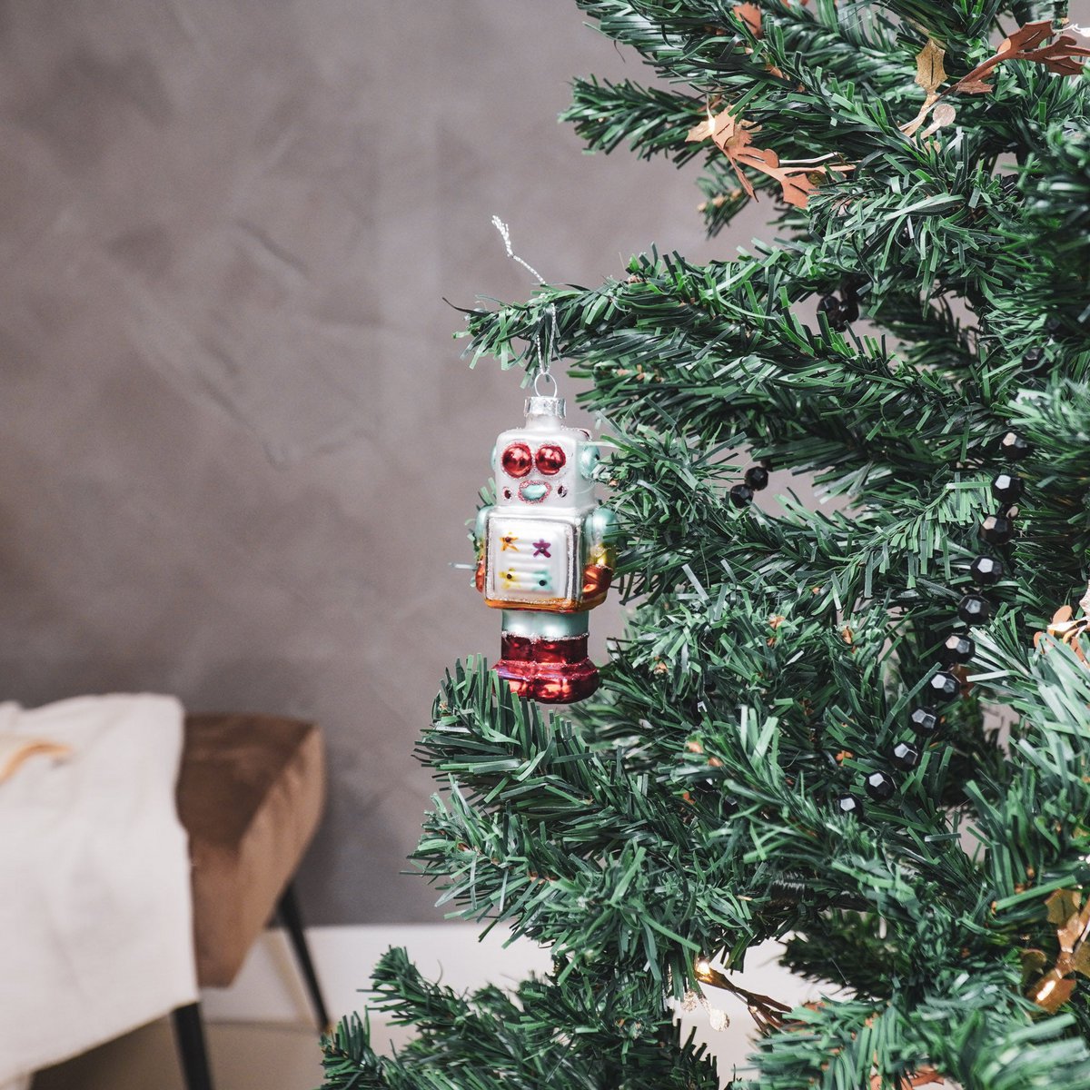 Kersthanger - Robotic - Glas - 5x3,5x10,5cm