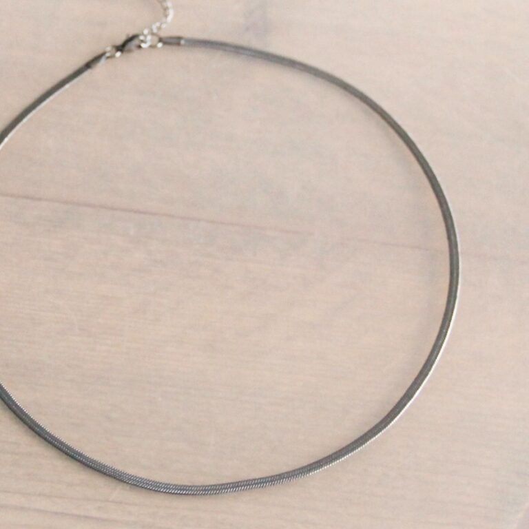 BAZOU Platte “Snake” ketting 3mm - zilverkleur