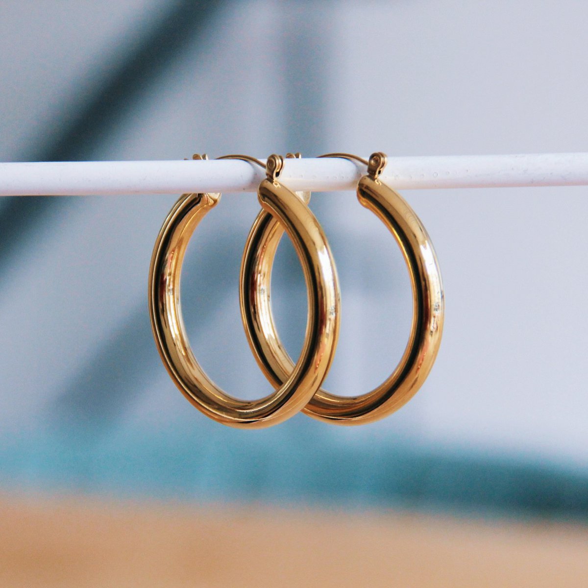 BAZOU RVS ring maxi '40mm' – goud