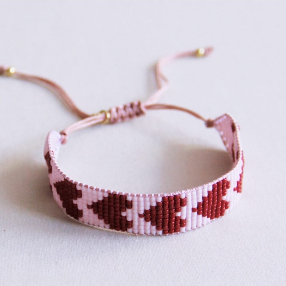 BAZOU Hart armband - lila/bordeaux