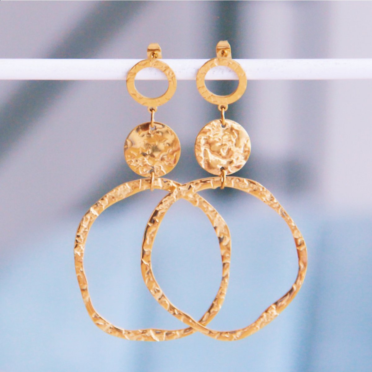 Verklaring Earring Round Hammered Rings