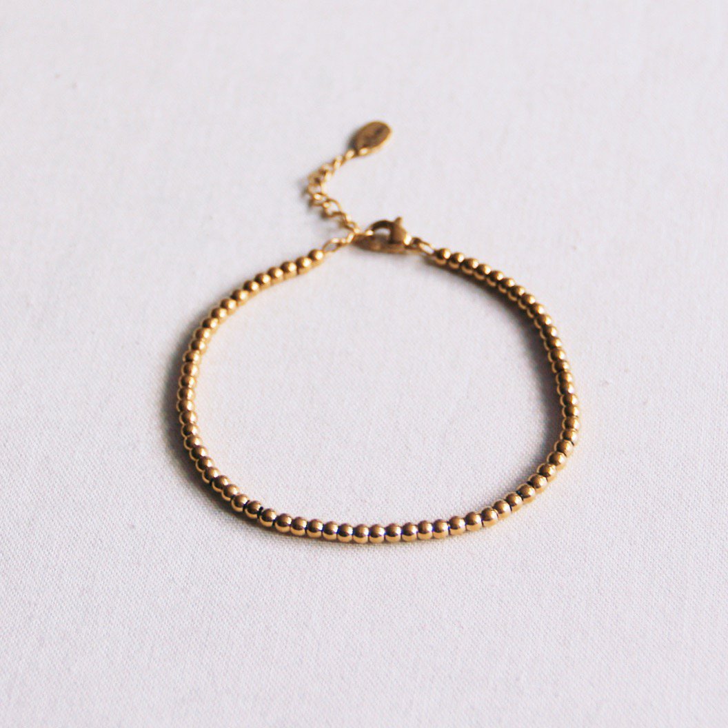 BAZOU Stalen kralenarmband "Small" - goud
