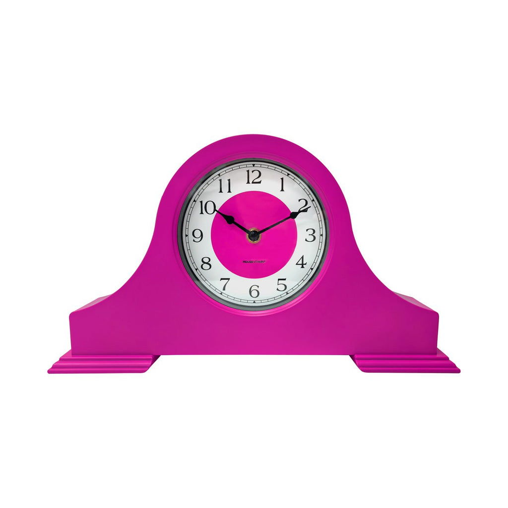 HOUSEVITAMIN Klok - mantel klok - neon roze - 36x8,5x20 cm