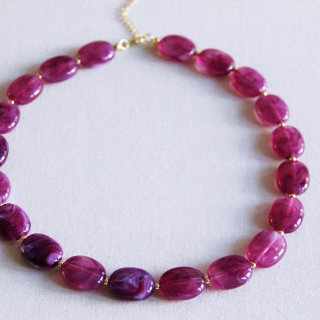 Xl ovale ketting ketting - paars