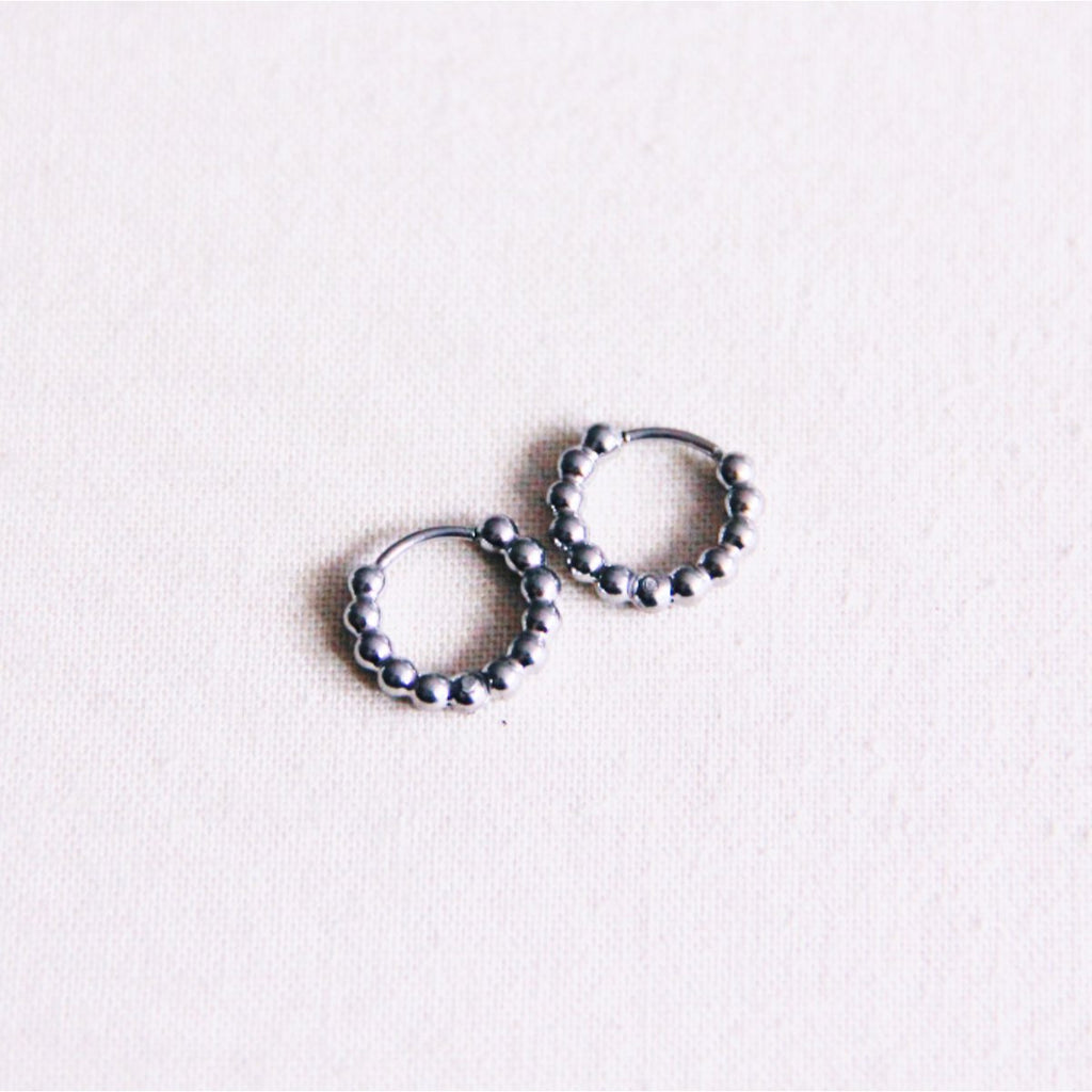RVS oorringen 10mm "balletjes" - zilver