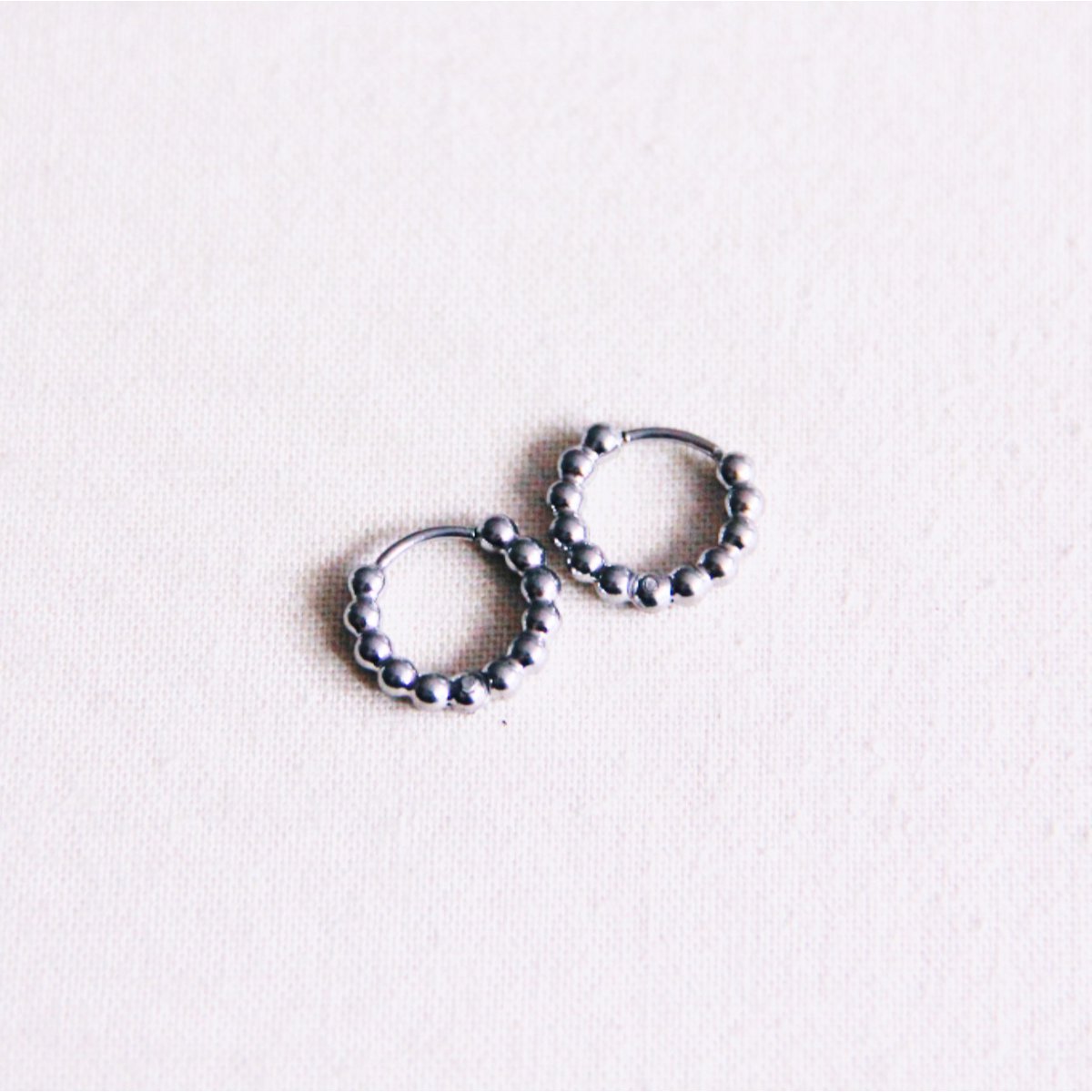 RVS oorringen 10mm "balletjes" - zilver