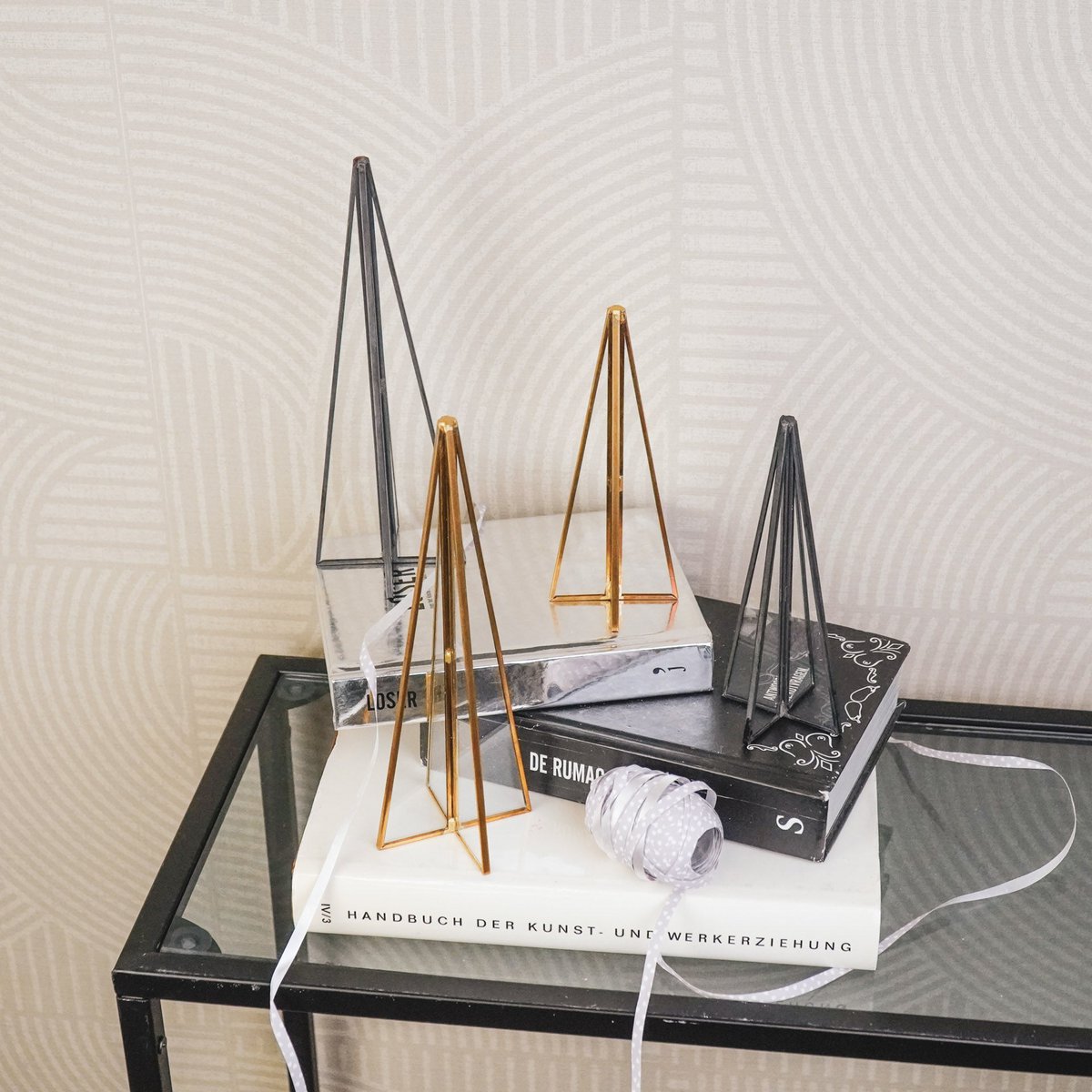 Kerstboom - Metaal/Glas - Zwart - 4,5x15cm