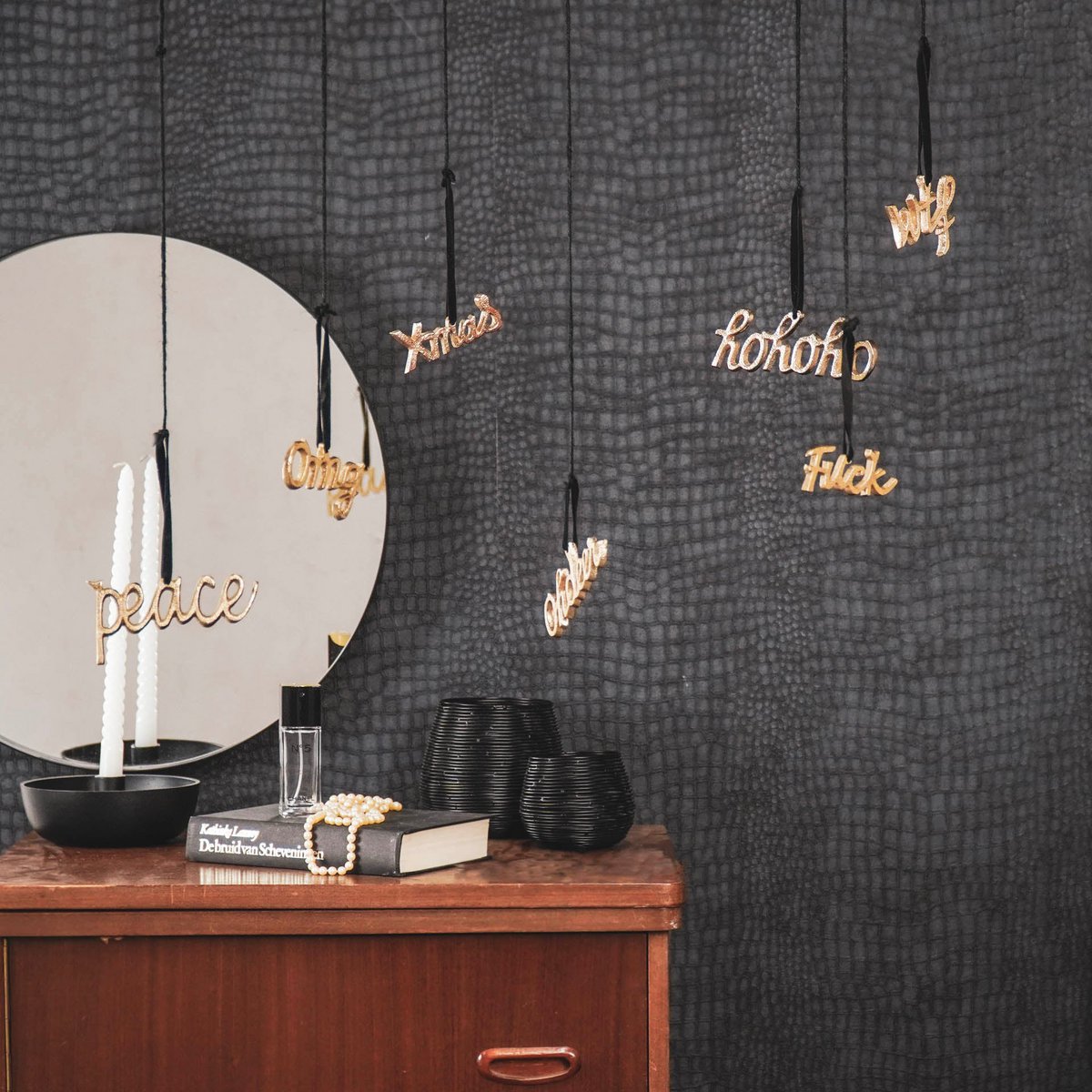 HOUSEVITAMIN -Ornament Kersthanger Goud - Set van 3