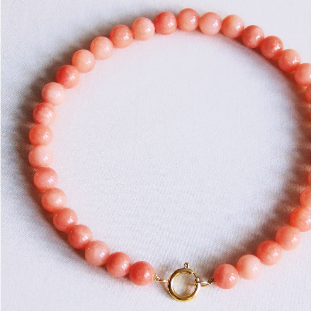 Natuurlijke stenen kralen ketting xl - oranje