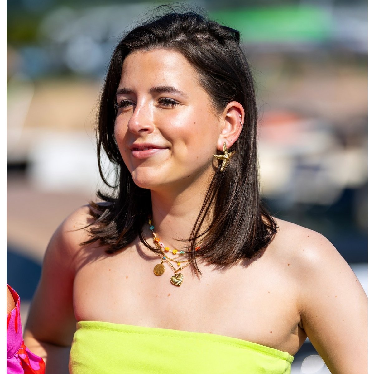 FW281: Edelstalen D-ketting ketting met open hart sluiting