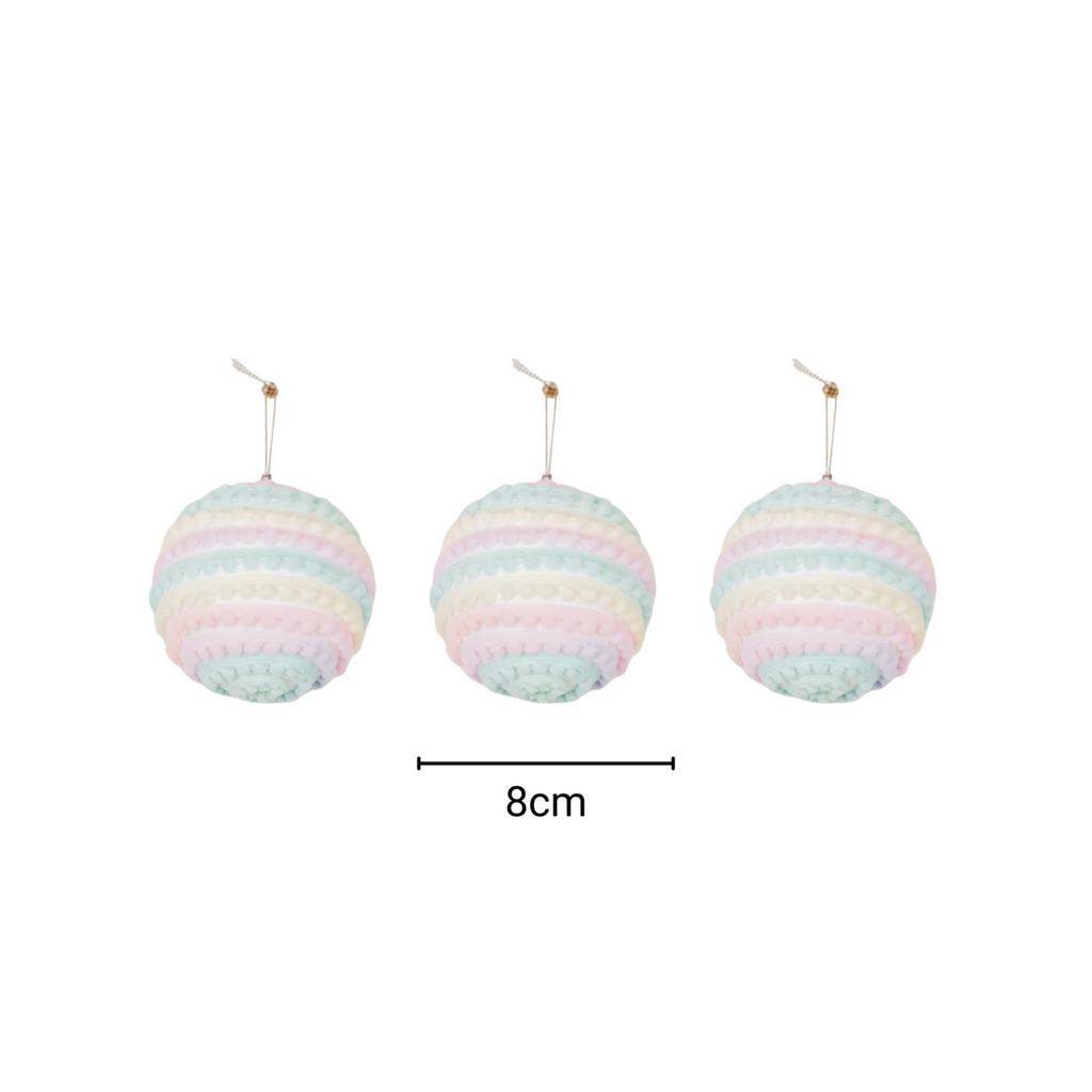 Kersthangers- Kerstballen- Schuim- Eenhoornkleuren-S3- 8cm