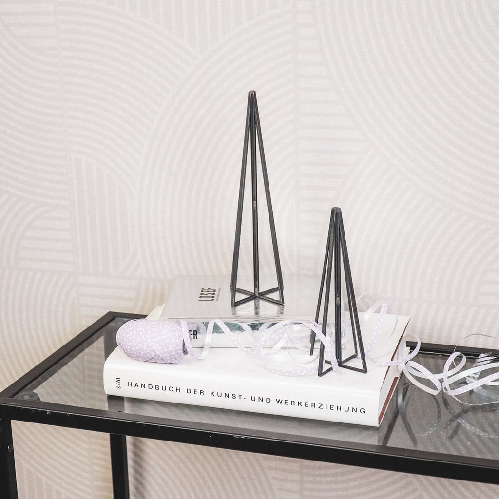 Kerstboom - Metaal/Glas - Zwart - 4,5x15cm