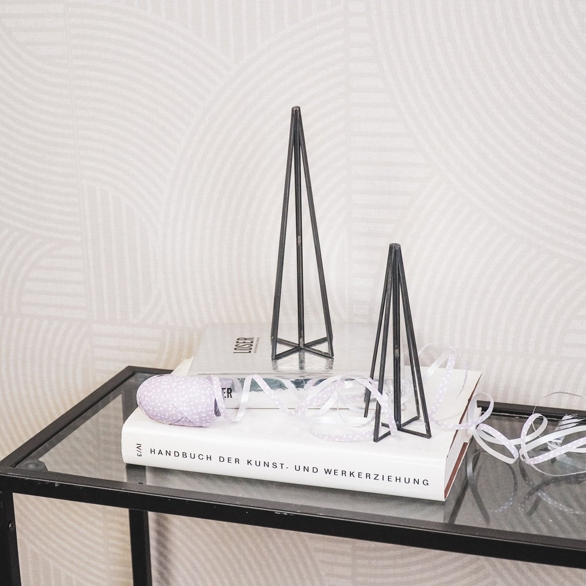 Kerstboom - Metaal/Glas - Zwart - 4,5x15cm