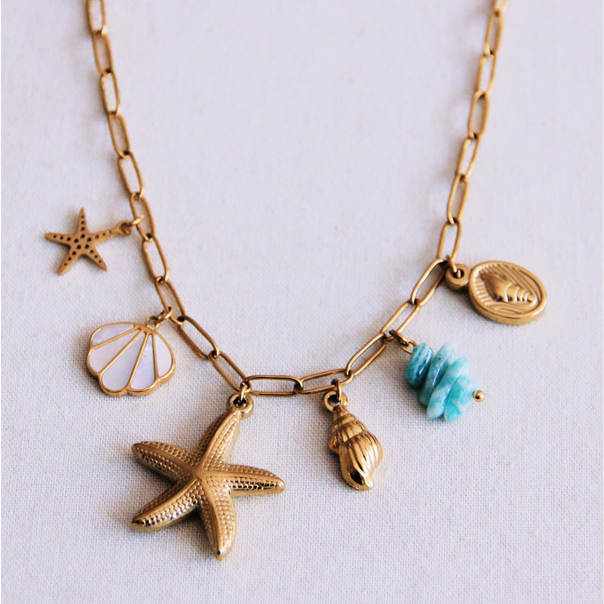 BAZOU RVS Charme ketting "Ocean Breeze"
