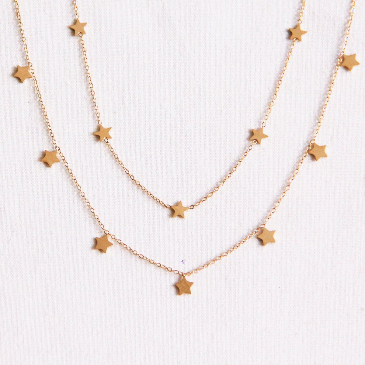 BAZOU Dubbele minimalistische sterketting